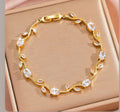 Anti tarnish tulip bracelet