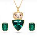Emerald stone chain set