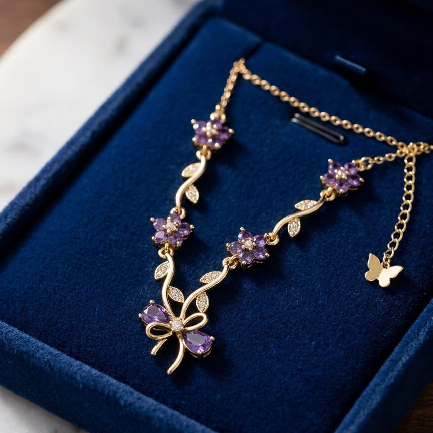 Bow antitarnish necklace antitarnish
