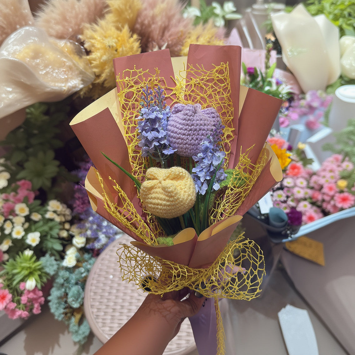 Knitted Crochet Tulip Bouquet