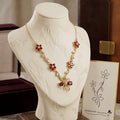 Red bow stainless steel necklace