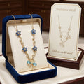 Blue bow antitarnish necklace