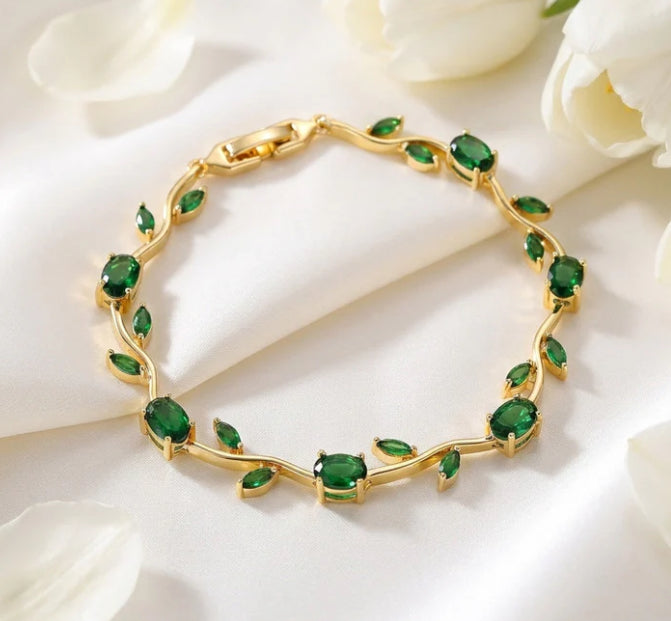 Green tulip antitarnish bracelet