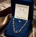 Blue floral necklace (antitarnish)